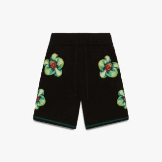 Glitch Orchid bestickte Häkel-Shorts