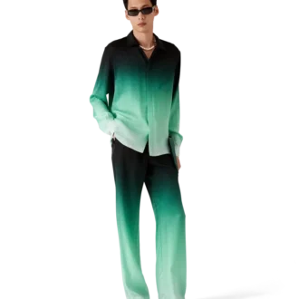 Gradient Ping Pong Jacquard Langarm-Seidenhemd