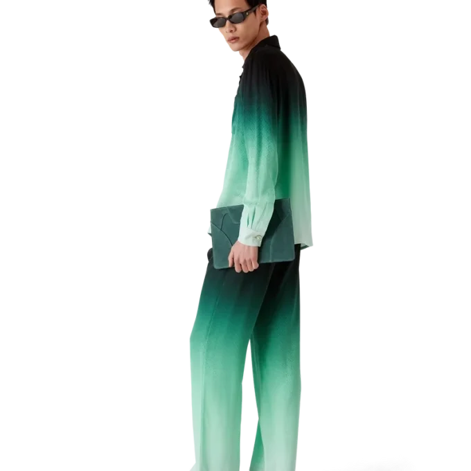 Gradient Ping Pong Jacquard-Seiden-Hose