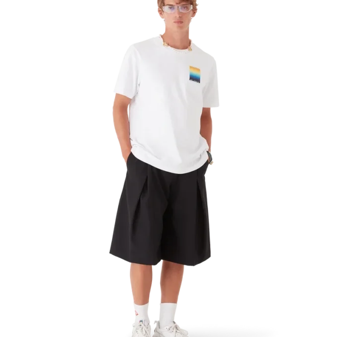 Gradient Square Kurzarm-Shorts-T-Shirt