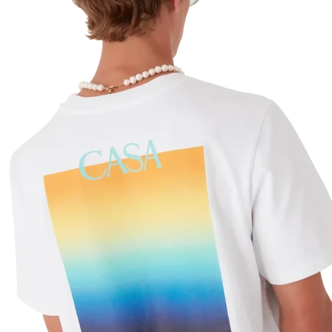 Gradient Square Kurzarm-Shorts-T-Shirt