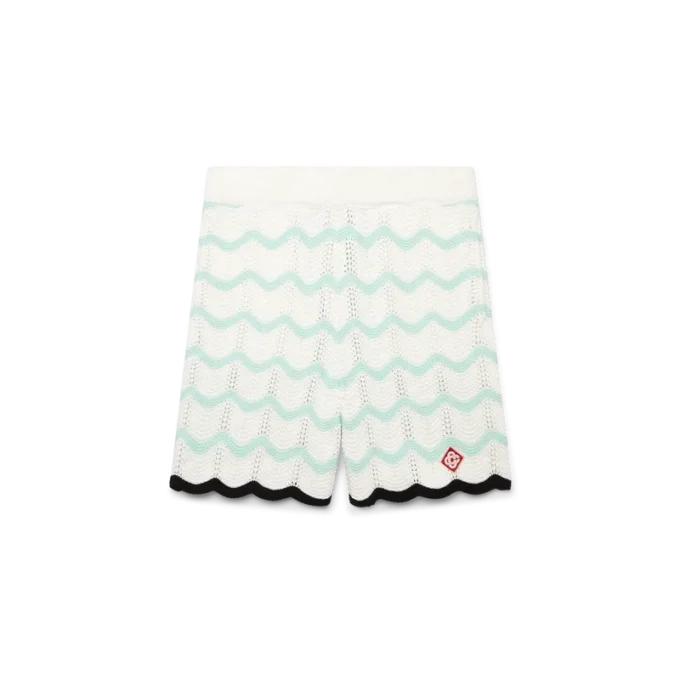 Gradient Wave Baumwoll-Häkel-Shorts