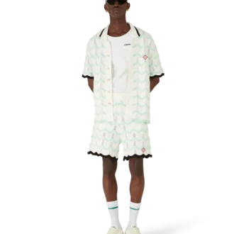 Gradient Wave Baumwoll-Häkel-Shorts