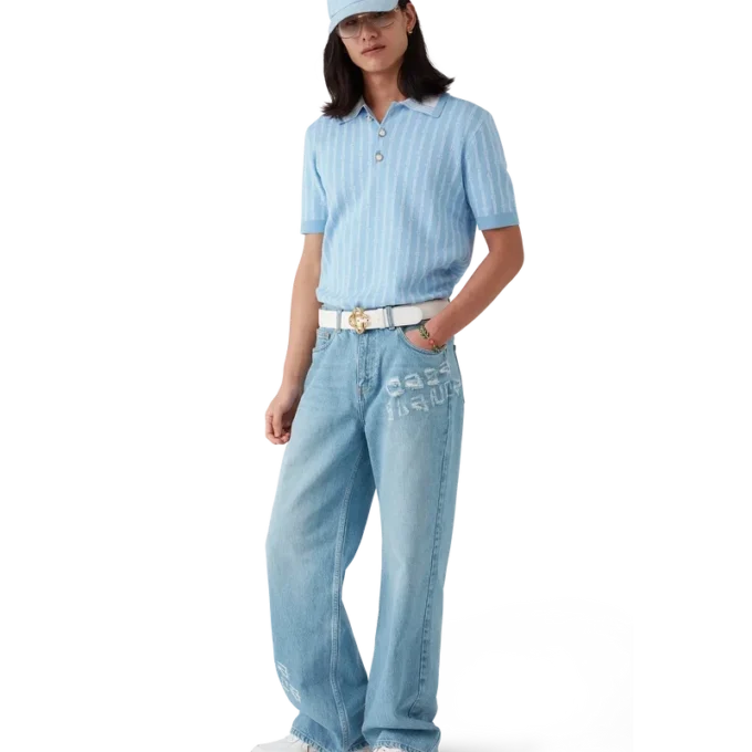 Graffiti-Jeans im Used-Look