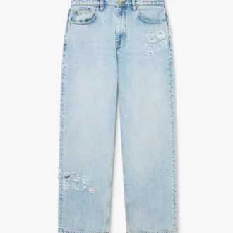 Graffiti-Jeans in heller Waschung