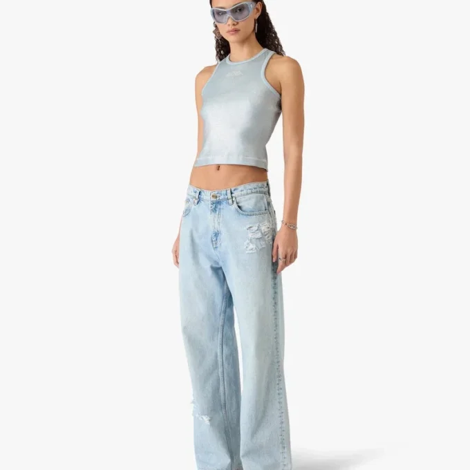 Graffiti-Jeans in heller Waschung Graffiti-Jeans in heller Waschung