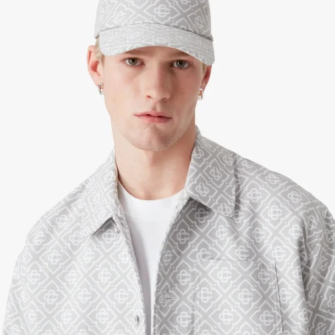 Graue Monogram-Arbeitsjacke