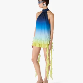 Grüne Mule-Sandalen mit Absatz Grüne Mule-Sandalen mit Absatz