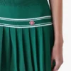 Grüner plissierter Strick-Minirock