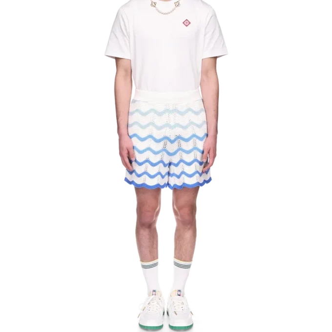 Häkel-Shorts mit wellenförmigem Farbverlauf Häkel-Shorts mit wellenförmigem Farbverlauf