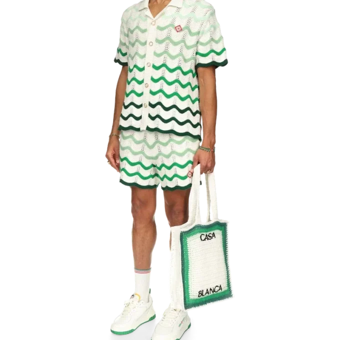 Häkel-Shorts mit wellenförmigem Farbverlauf Häkel-Shorts mit wellenförmigem Farbverlauf