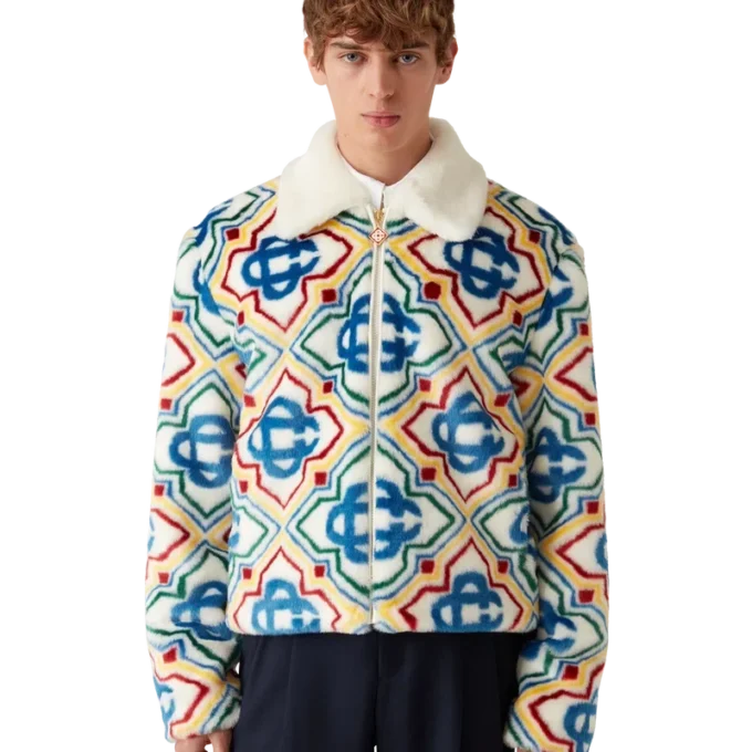 Jacquard-Kunstfelljacke