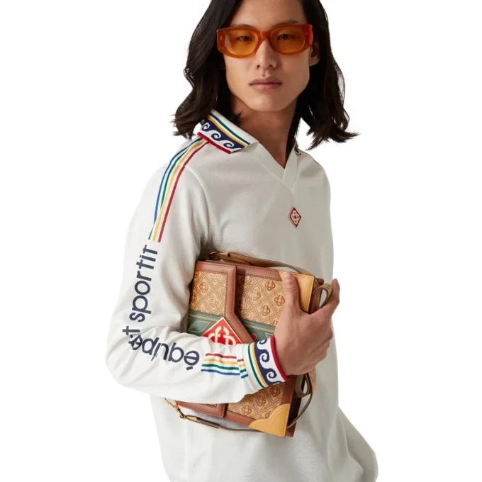 Jacquard-Monogramm-Fußball-Langarm-Hemd Jacquard-Monogramm-Fußball-Langarm-Hemd