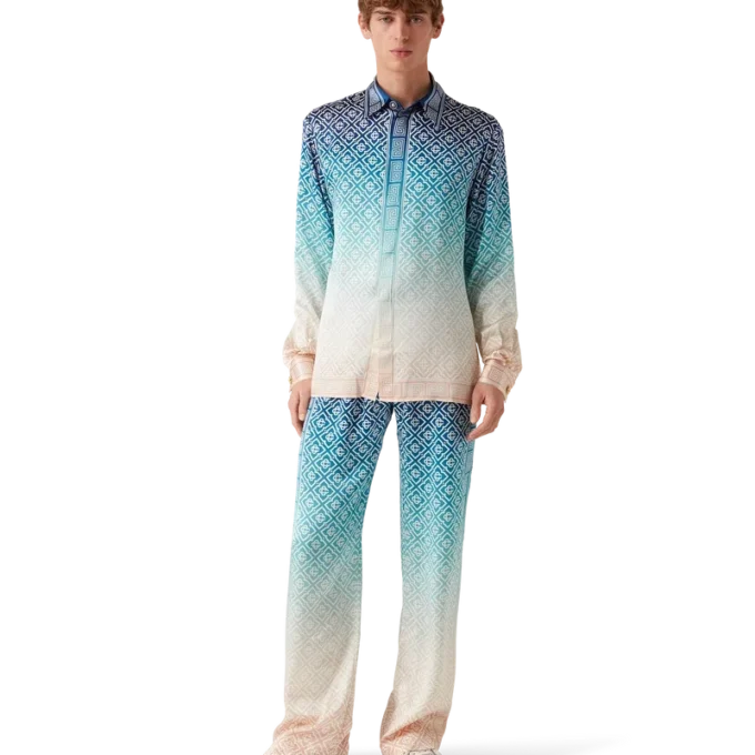 Jacquard-Seiden-Hose mit Farbverlauf Jacquard-Seiden-Hose mit Farbverlauf