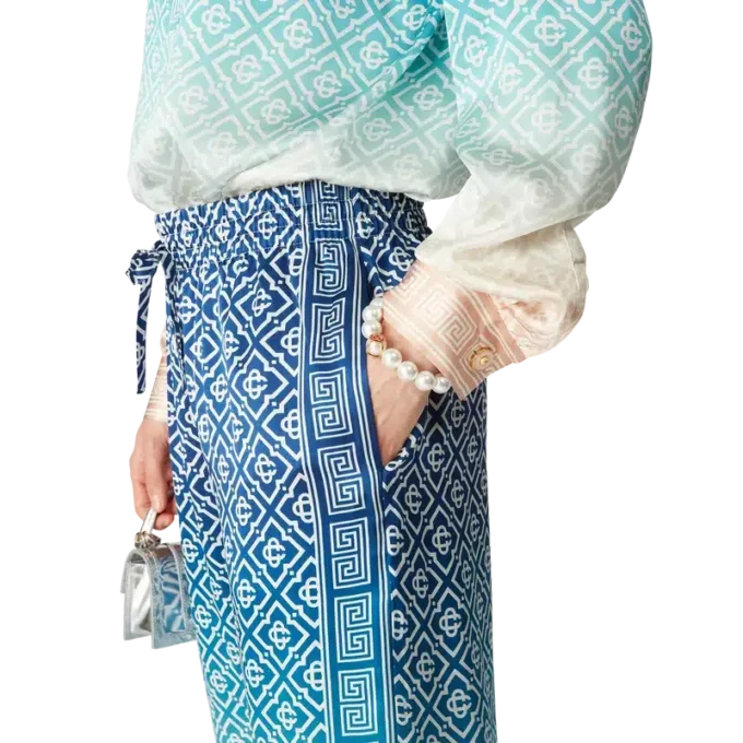 Jacquard-Seiden-Hose mit Farbverlauf