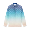 Jacquard-Seidenhemd mit Farbverlauf