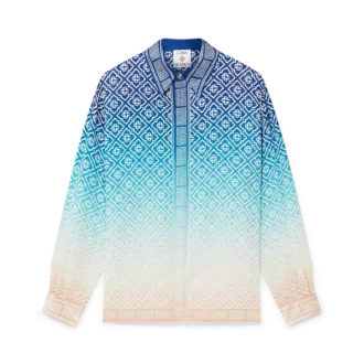 Jacquard-Seidenhemd mit Farbverlauf