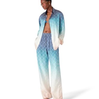 Jacquard-Seidenhemd mit Farbverlauf