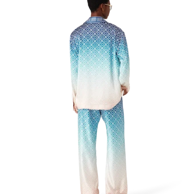 Jacquard-Seidenhemd mit Farbverlauf