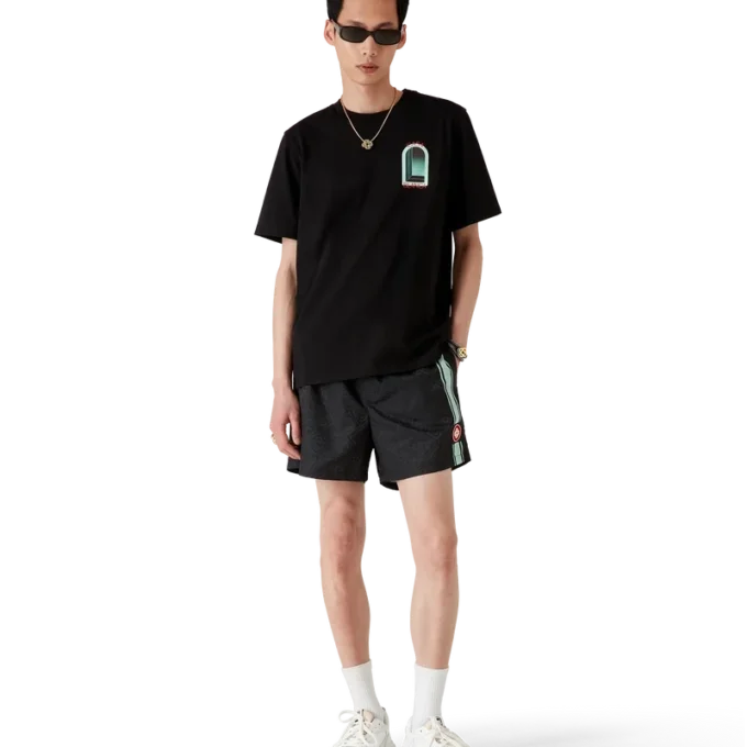 Jacquard-Shorts mit Monogramm-Streifen