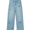 Jeans mit Stickmotiv