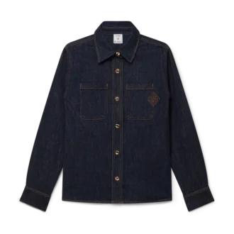 Jeanshemd mit Logo-Stickerei