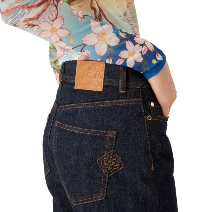 Jeanshemd mit Logo-Stickerei