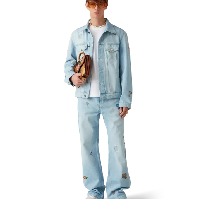 Jeansjacke mit gesticktem Motiv Jeansjacke mit gesticktem Motiv