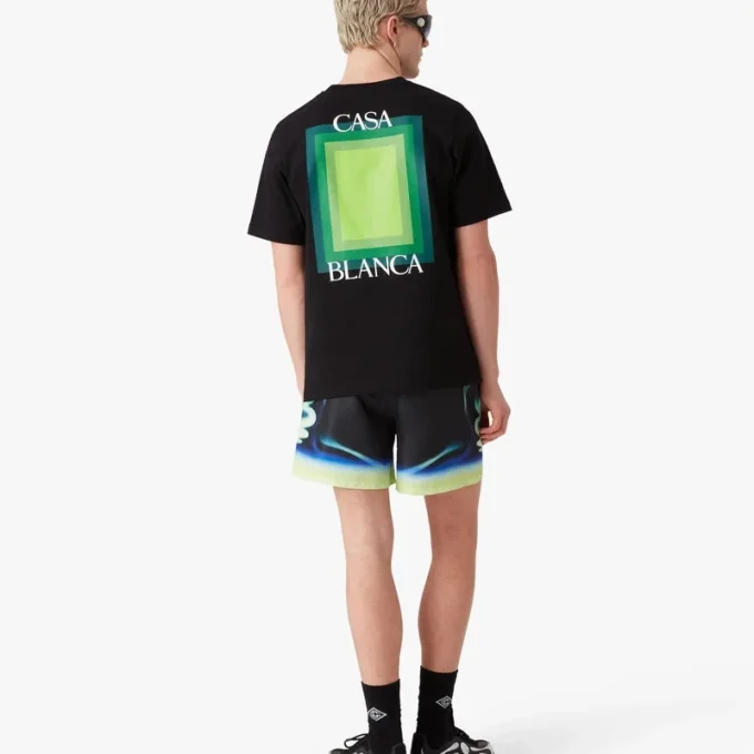 Kurzarm-T-Shirt mit quadratischem Logo