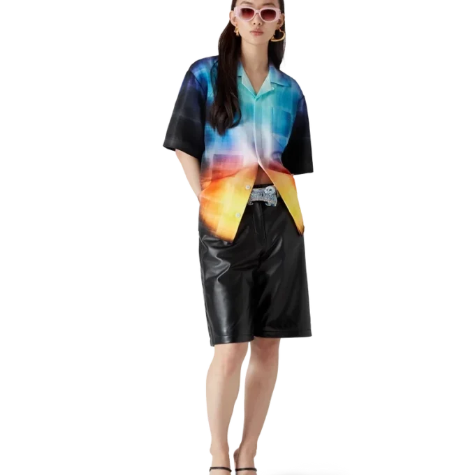 Kurzarmhemd aus Viskosemischung mit Farbverlauf Kurzarmhemd aus Viskosemischung mit Farbverlauf