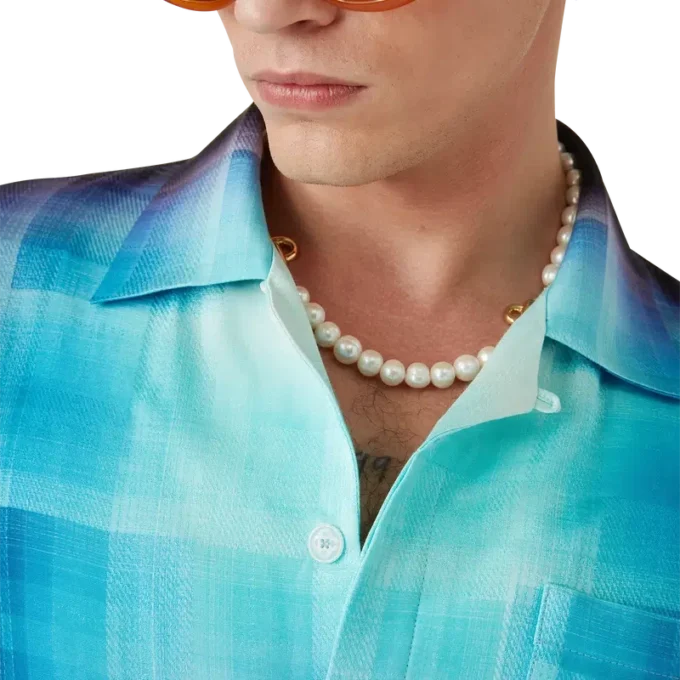 Kurzarmhemd aus Viskosemischung mit Farbverlauf Kurzarmhemd aus Viskosemischung mit Farbverlauf