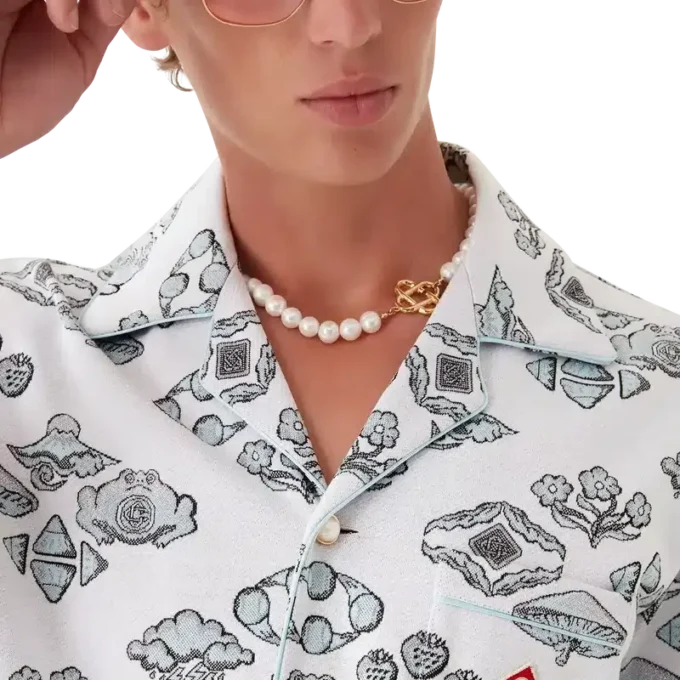 Kurzarmhemd mit Jacquard-Motiv Kurzarmhemd mit Jacquard-Motiv