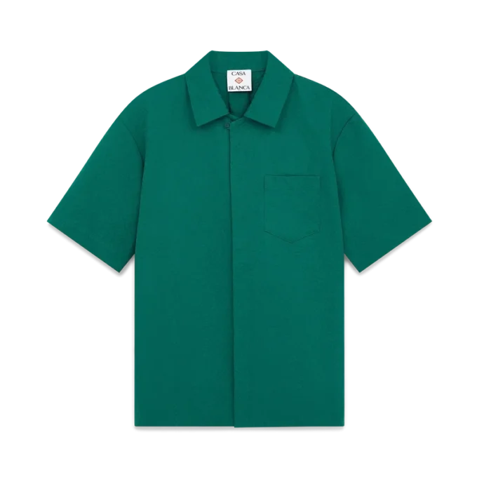 Kurzärmeliges Jacquard-Shirt aus Baumwolle mit Monogramm Kurzärmeliges Jacquard-Shirt aus Baumwolle mit Monogramm