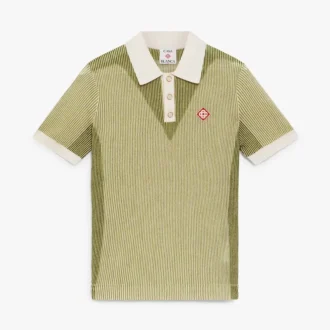 Kurzärmeliges Poloshirt mit vertikalen Streifen