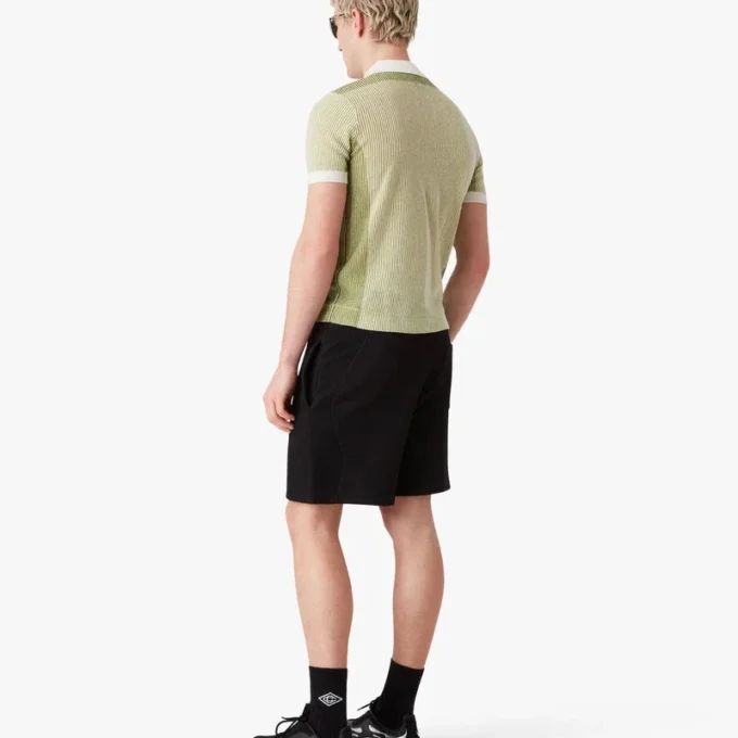 Kurzärmeliges Poloshirt mit vertikalen Streifen