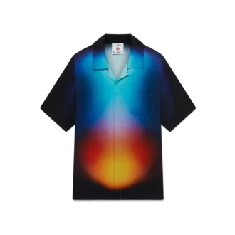 Kurzärmeliges Seidenhemd mit Farbverlauf