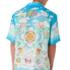 Kurzärmeliges Seidentwill-Shirt mit Kawaii-Motiv Kurzärmeliges Seidentwill-Shirt mit Kawaii-Motiv