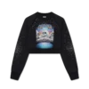 La Pramonition Cropped-Sweatshirt mit Kristallverzierung La Pramonition Cropped-Sweatshirt mit Kristallverzierung