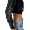 La Pramonition Cropped-Sweatshirt mit Kristallverzierung La Pramonition Cropped-Sweatshirt mit Kristallverzierung