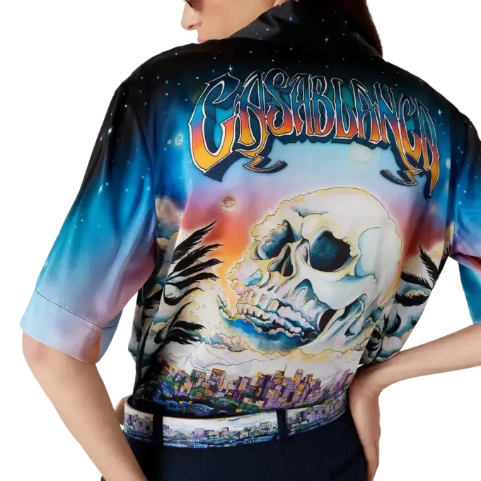 La Pramonition Kurzarm-Seidenhemd