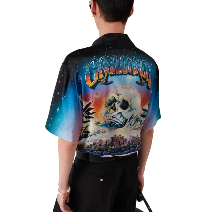 La Pramonition Kurzarm-Seidenhemd