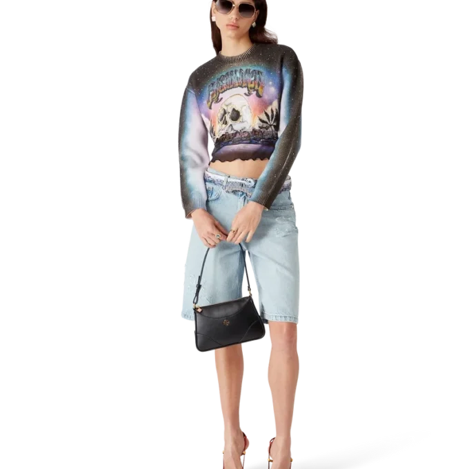 La Pramonition Kurzarmpullover aus Kaschmirmischung