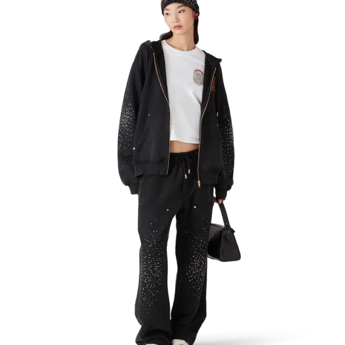 La Pramonition Sweathose mit Kristallverzierung La Pramonition Sweathose mit Kristallverzierung