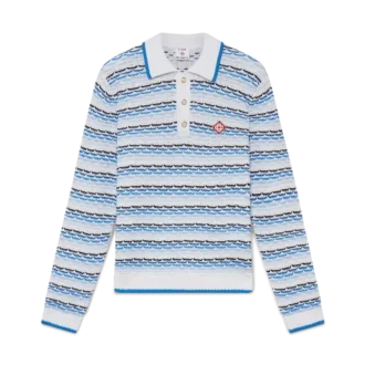 Langärmliges Poloshirt mit Tuck-Stitch-Muster