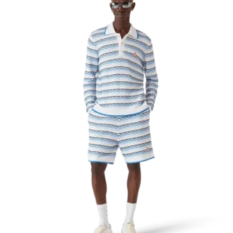 Langärmliges Poloshirt mit Tuck-Stitch-Muster