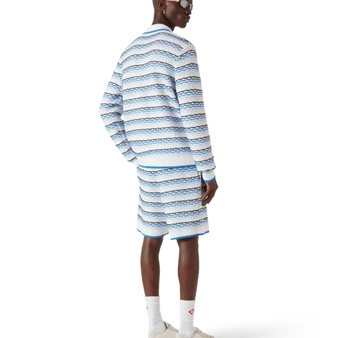 Langärmliges Poloshirt mit Tuck-Stitch-Muster