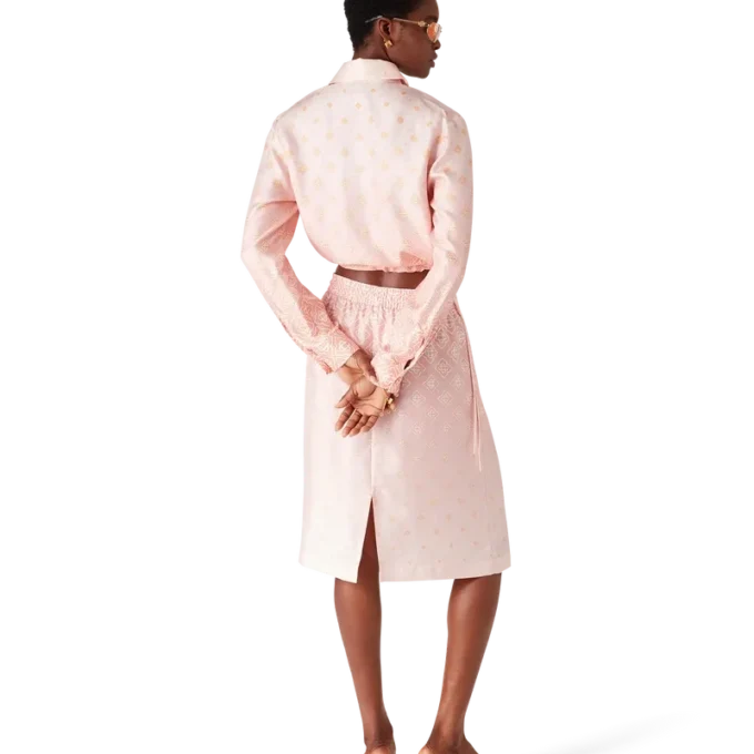 Langärmliges Seidenhemd mit Monogram-Dégradé