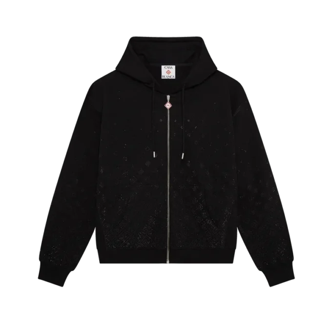 Langärmliges Sweatshirt mit Kristall-Monogramm Langärmliges Sweatshirt mit Kristall-Monogramm