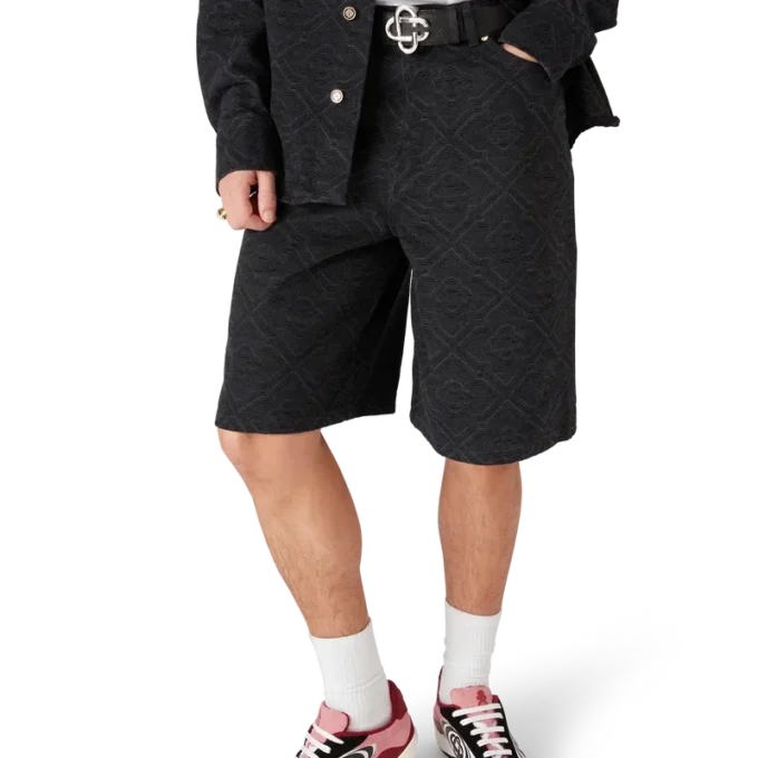 Laser-Monogram-Jeans-Shorts