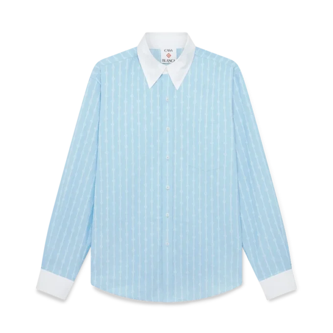 Laurel Stripe Jacquard-Hemd